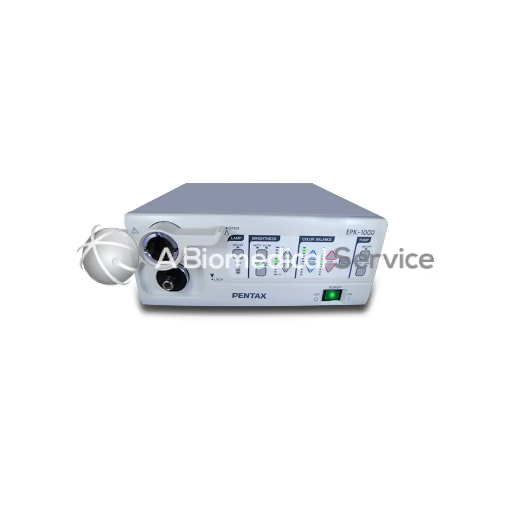White pentax epk-1000 video processor with control knobs and green power indicator for biomedical service use