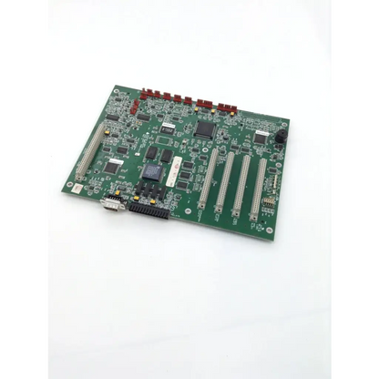 Green PerkinElmer PCB M0410330 with integrated circuits and usb port for biomedical service and responsible electronics recycling
