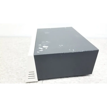 Black rectangular pharmacia biotech electrophoresiis power supply eps 300 with matte finish and white ventilation slats on side