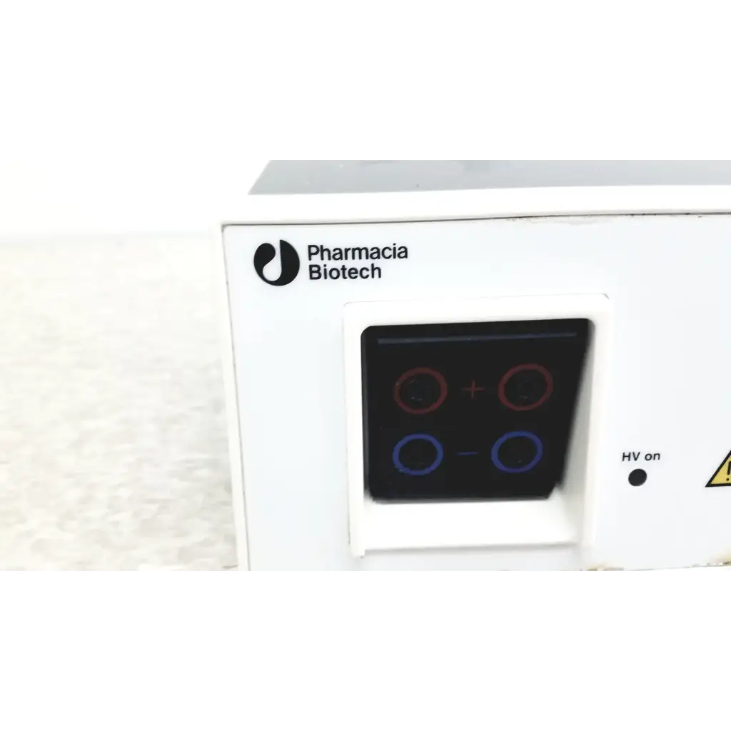 White pharmacia biotech electrophoresiis power supply EPS 300 with black control panel and red blue circular buttons