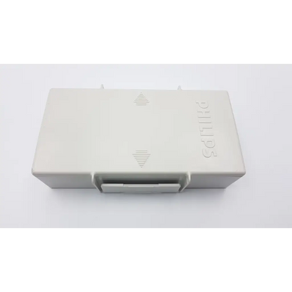 A sleek off-white plastic philips rectangular box with molded handle and embossed logo for tectrol tc21m-1402 power supply