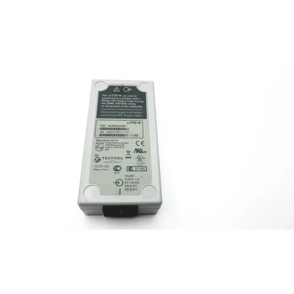 Gray rectangular philips tectrol tc21m-1402 power supply with black connector and certification labels visible on the back side