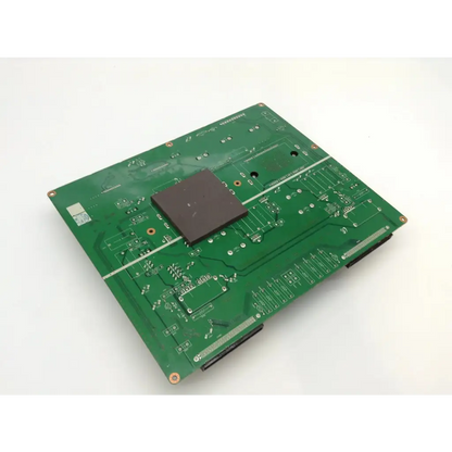 Philips 50pf9731d main board with black integrated circuit chip and silver traces on green rectangular circuit board