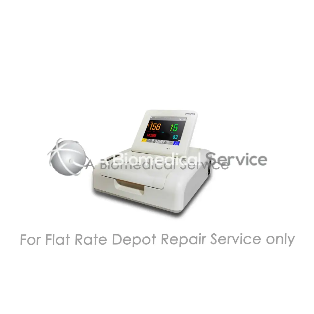 White philips avalon fm20 fetal monitor with digital vital signs display for medical equipment repair service