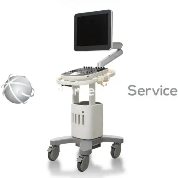 Philips ClearVue 650 ultrasound machine with sleek black screen and gray control panel on adjustable arm for biomedical service