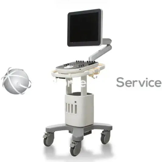 Philips ClearVue 650 ultrasound machine with sleek black screen and gray control panel on adjustable arm for biomedical service