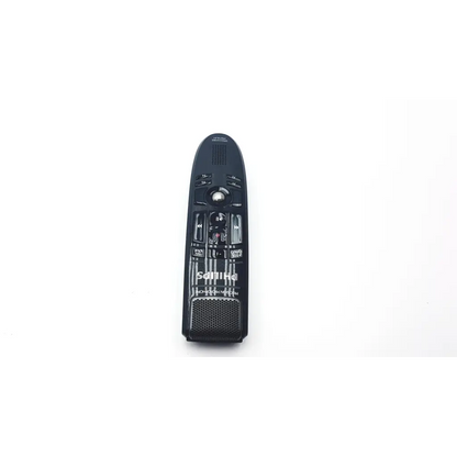 Black samsung smart tv remote control with sleek ergonomic design and multiple buttons for philips dictation precision use