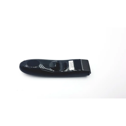 Black glossy plastic philips dictation precision microphone with textured grip and mesh grille on the cutting head
