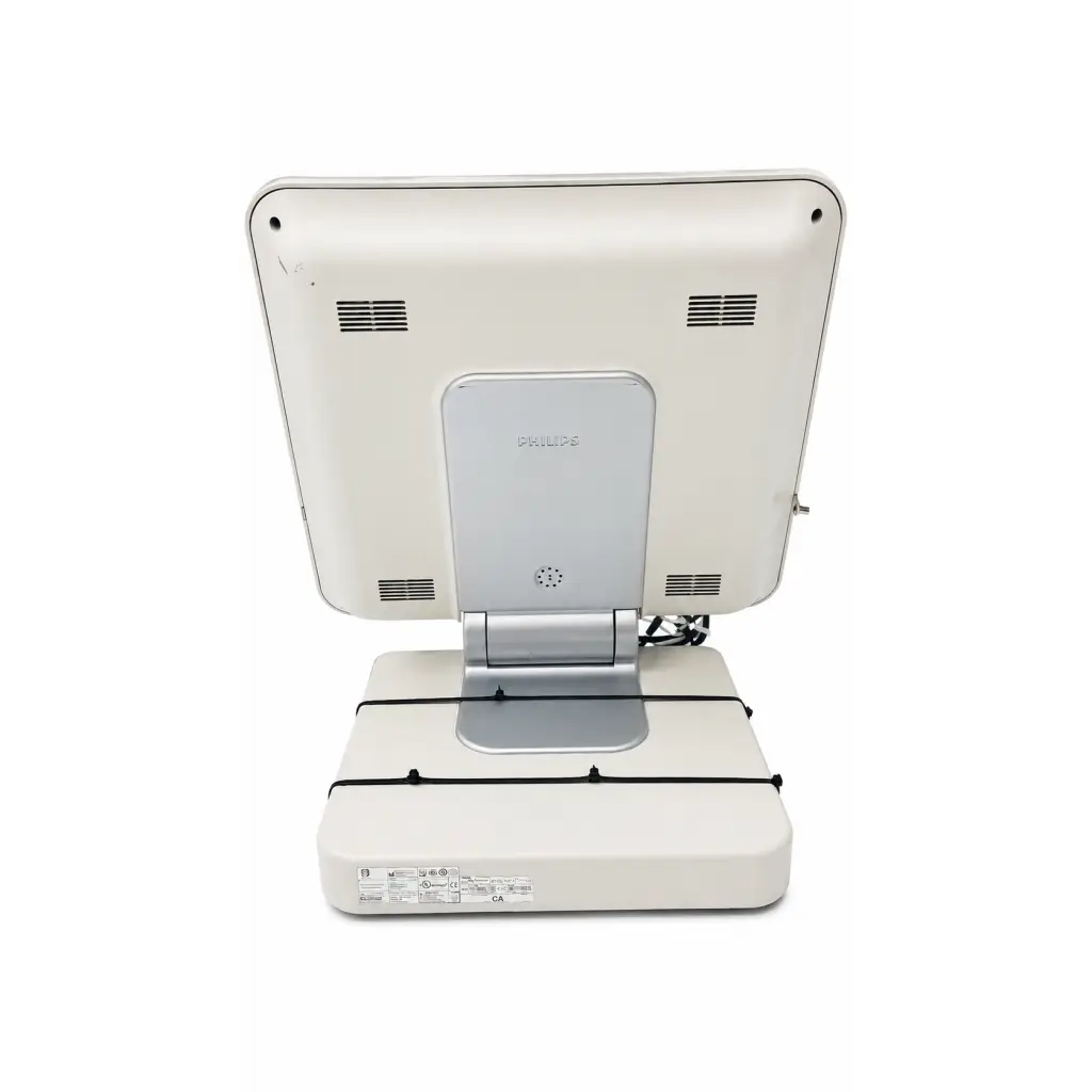 White philips eleva examination control advance eec-a controller back with silver hinge base and ventilation grilles biomed certified