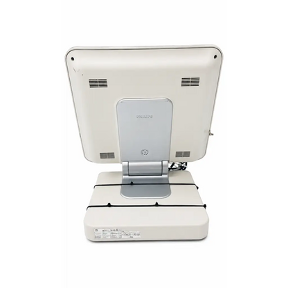 White philips eleva examination control advance eec-a controller back with silver hinge base and ventilation grilles biomed certified