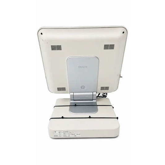 White philips eleva examination control advance eec-a controller back with silver hinge base and ventilation grilles