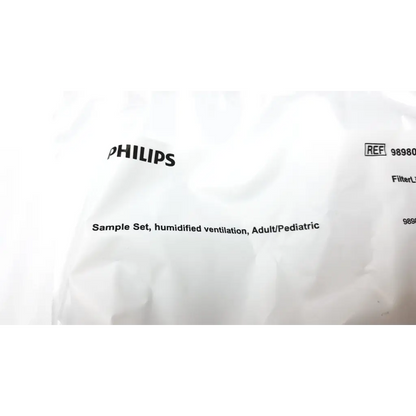 White plastic packaging of philips filter line set long microstream ETCO2 consumable for adult and pediatric use