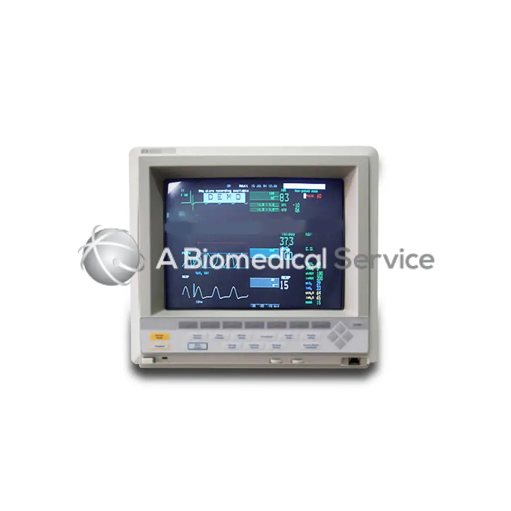 Gray philips hp merlin m1094 color patient monitor showing vital signs and waveforms on digital display