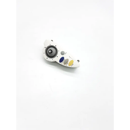 White plastic patient monitor controller with circular dial and three colored buttons for m4046-61402 model