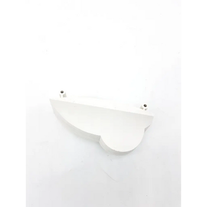 White plastic shelf bracket with two mounting holes for philips intellivue m4046-61402 patient monitor controller dial assembly