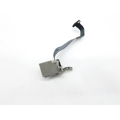 Gray rectangular philips intellivue mp30 rear msl connector with flexible black ribbon cable extending from back side