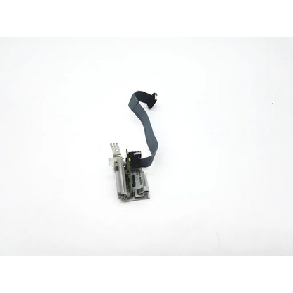 Gray plastic and metal philips intellivue mp30 rear msl connector with black flexible ribbon cable attached