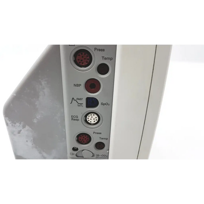 White philips intellivue mp5 patient vital signs monitor with multiple circular ports for mp5 patient vital monitoring