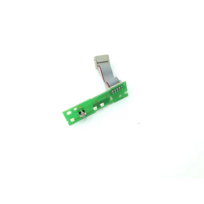 Green rectangular Philips IntelliVue MP60 MP70 circuit board with flexible ribbon cable and metallic connector for biomedical service replacement parts and responsible electronics recycling