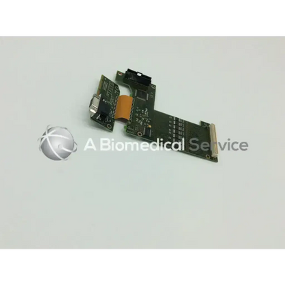 Green circuit board with black connectors and orange ribbon cable for philips intellivue mp70 m8071-67011 interface