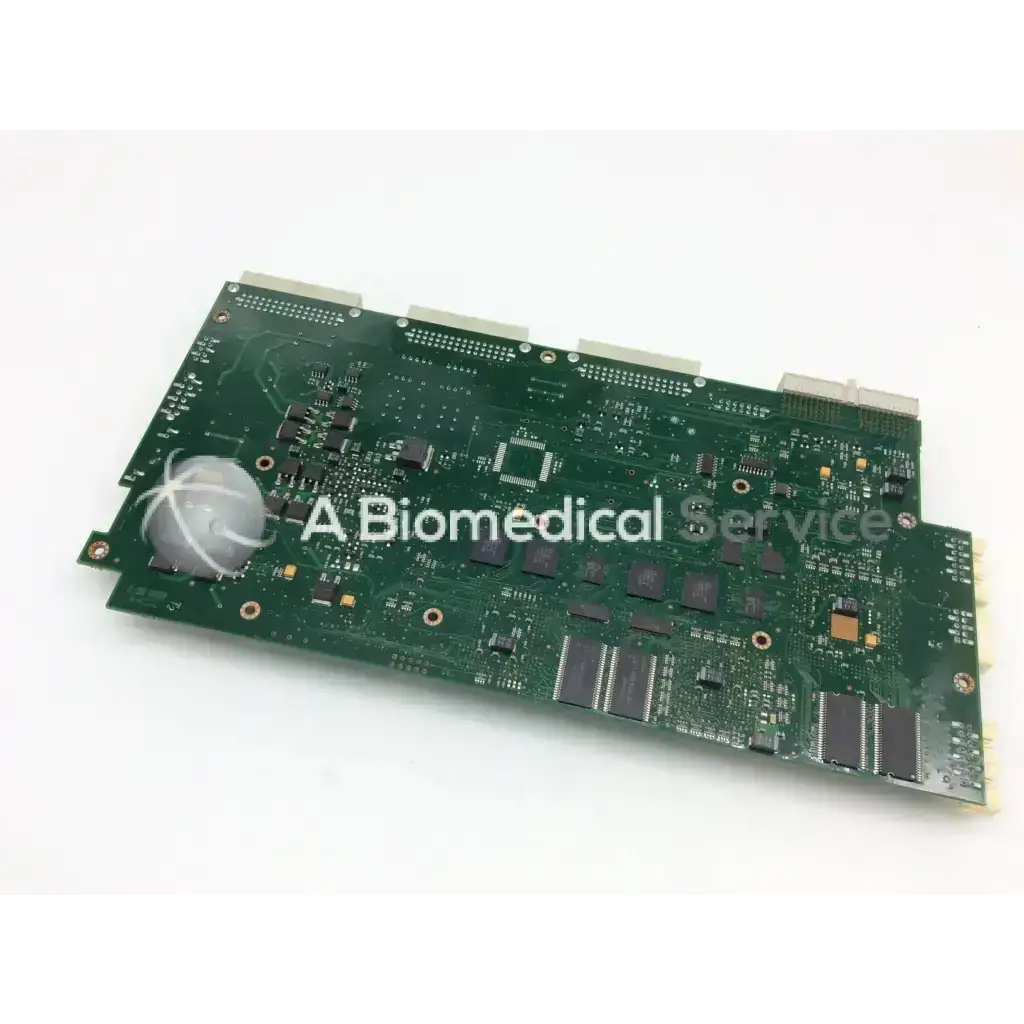 Green rectangular circuit board with black integrated circuits and silver connectors for philips intellivue mp70 m8050-66422