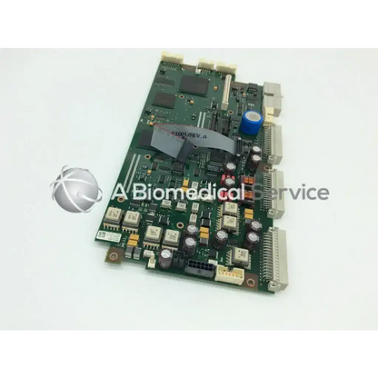 Green circuit board with electronic components and blue capacitor for philips intellivue mp70 patient monitor m8050-66422