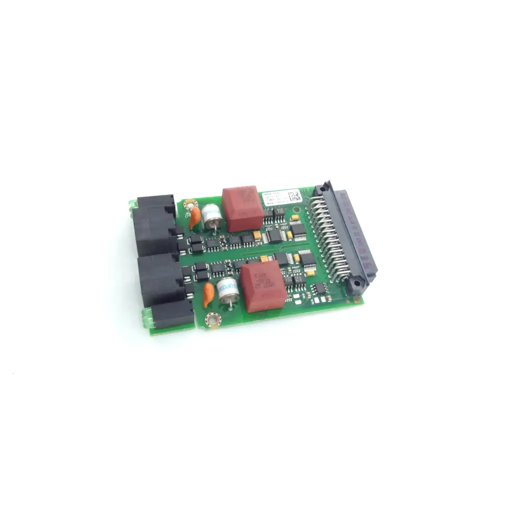Philips intellivue rs232 serial port dual interface green pcb with black connectors red capacitors for biomedical service and responsible electronics recycling replacement parts