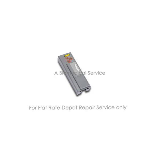 Gray philips laerdal hewlett medical equipment with yellow and orange button panel for heartstart fr1 aed repair service