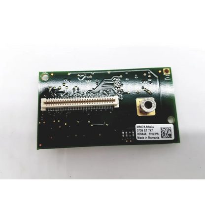 Green philips lcd display connectivity circuit board with white connector and gold component for lcd display screen use