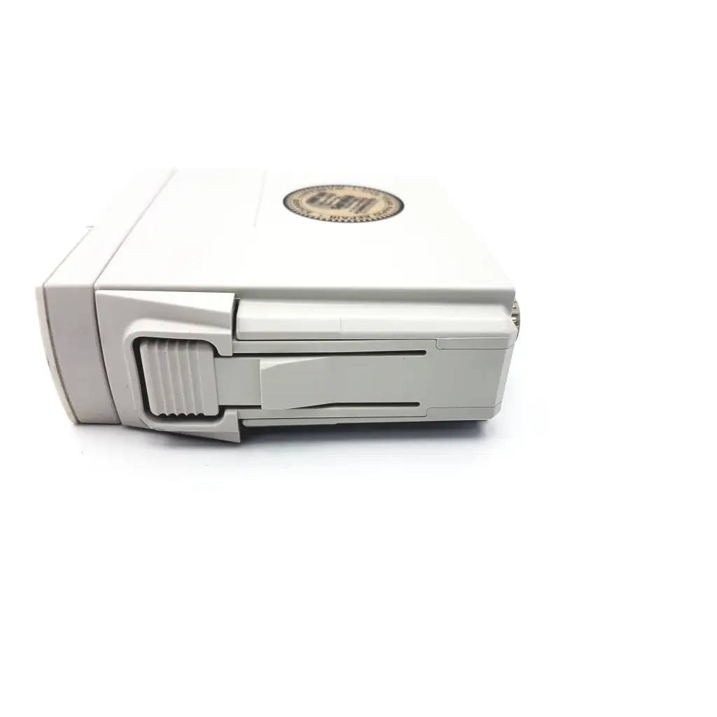 White plastic dji battery with circular label on top for philips m1002b ecg respiratory module use