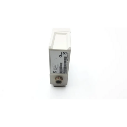 White rectangular philips m1006b invasive blood pressure measurement module with metallic threaded connector and labeling