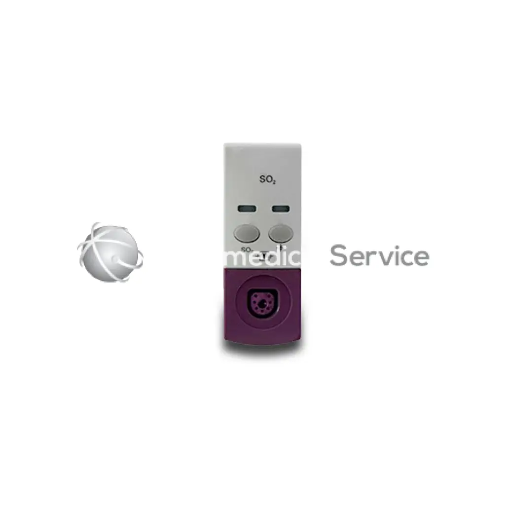 A sleek two-toned philips m1011a s02 intravascular oxygen saturation module with white and purple casing
