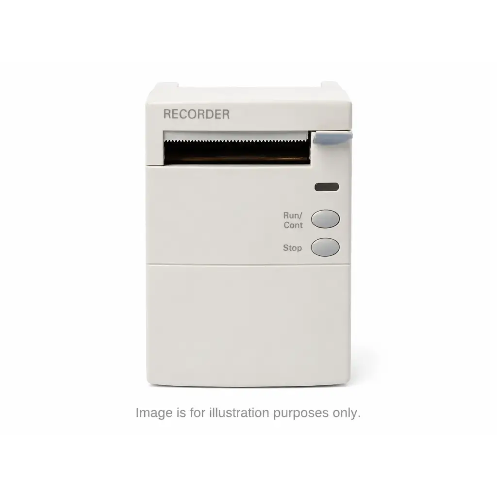 White thermal printer with two gray control buttons of philips m1116b patient monitor recorder refurbished model