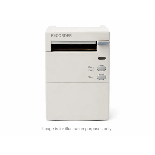 White thermal printer with two gray control buttons of philips m1116b patient monitor recorder refurbished model