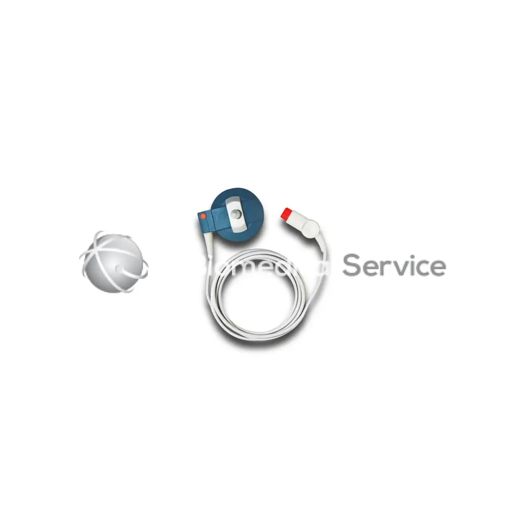 Philips m1356a blue and white medical electrode cable with circular adhesive pad for biomedical service use