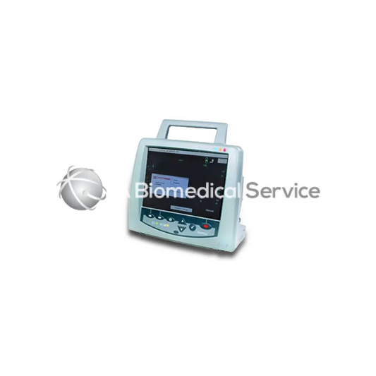 Philips M2636A telemon light blue medical vital signs monitor with handle on top and control buttons below screen