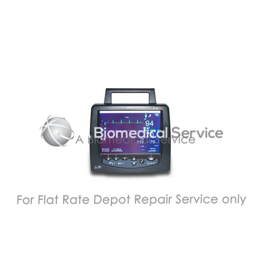 Black philips m2636b telemon portable patient monitor with handle displaying vital signs for medical equipment repair service