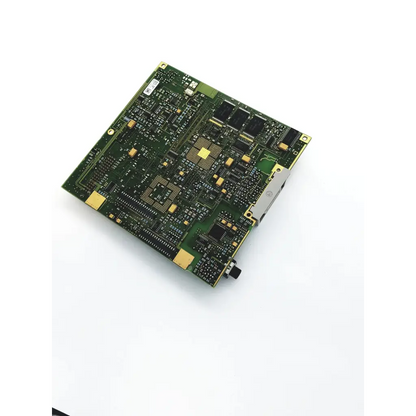 Green rectangular philips m3046-66402 patient monitor circuit board with black and gold electronic components