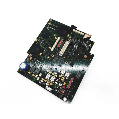 Green Philips M3046-66402 patient monitor circuit board with electronic components and connectors for medical use
