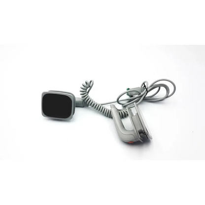 Philips m3543a water resistant gray medical defibrillator paddle with coiled cord and rectangular control unit