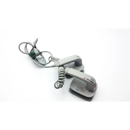 Philips m3543a water resistant gray medical defibrillator paddles with coiled cords and green connector for emergency use