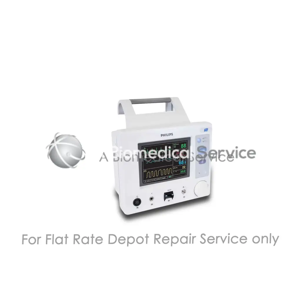 White philips m3927a a3 vital signs monitor with digital display and control buttons for medical equipment repair service