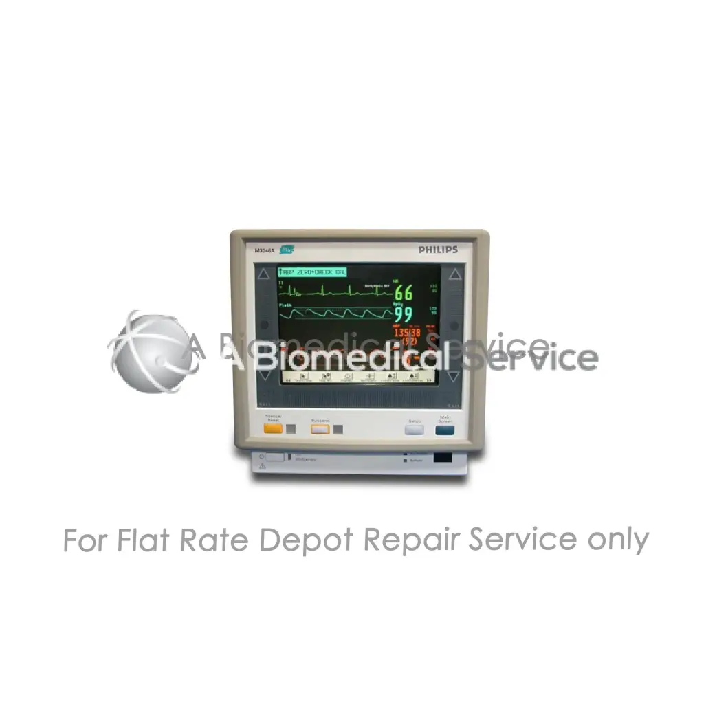 Beige philips m4 series patient monitor with digital vital signs display for philips m4 series monitor repair service