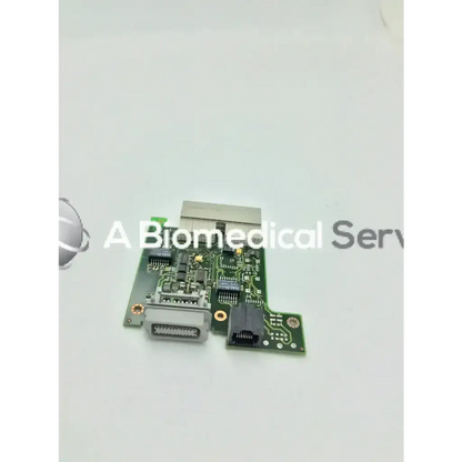 Green m8080-26401 circuit board with silver connectors and black plastic housing for intellivue mp60 circuit device