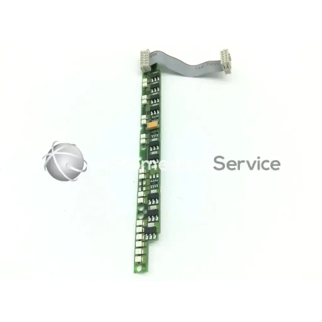 Green circuit board with silver connectors and gray ribbon cable for philips mp 70 alarm board m8065-66401