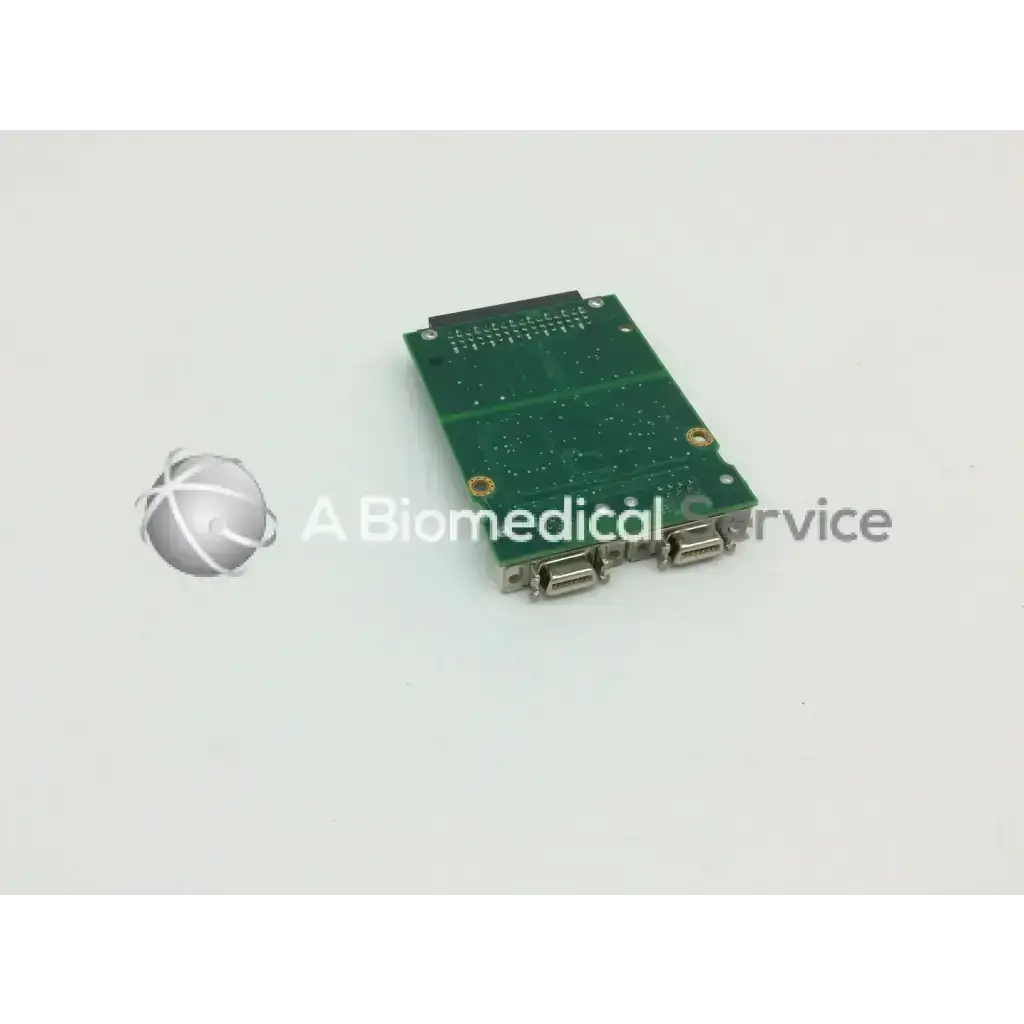 Philips m8086-67021 green circuit board with two silver db9 connectors and gold screws for monitor remote interface circuit