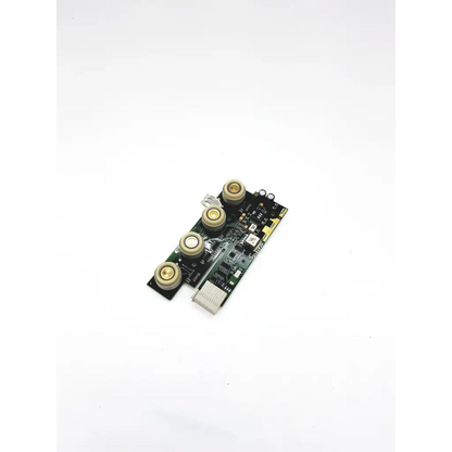 Black philips mp50 module rack board with four gold cylindrical components and white connector for medical devices