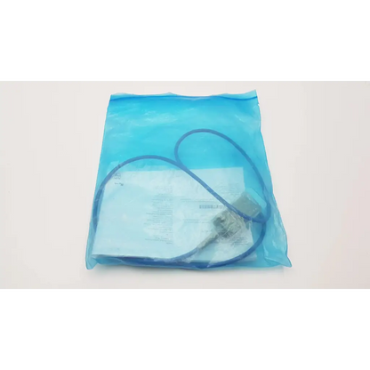 A blue plastic bag containing a coiled adapter cable and papers for philips ref m1943a sp02 m1943a product
