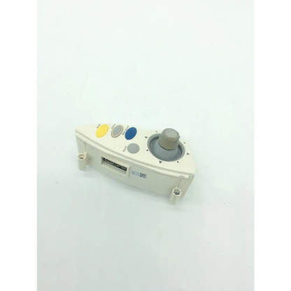 Off-white plastic philips speed point m4046-61402 speed point assembly with gray joystick yellow and blue buttons and usb port