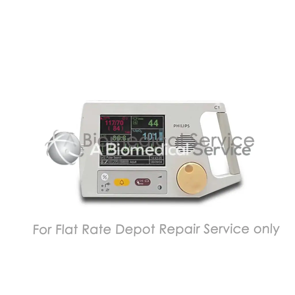 White philips sureigns c1 vital signs monitor with digital display and buttons for medical equipment repair service
